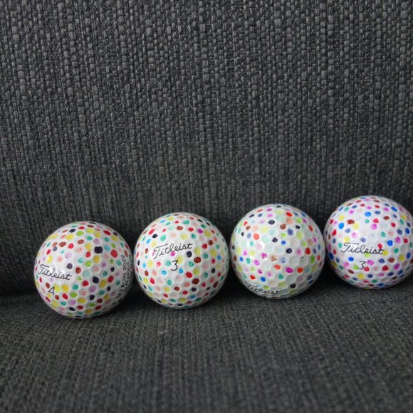 Four(4) Hand Designed Pre-Loved Titleist Pro VI Golf Balls with Collectable Box - Picture 6 of 16
